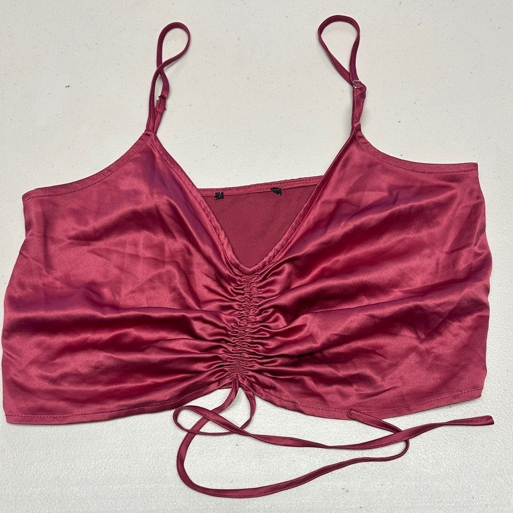 Silky Red Crop Top